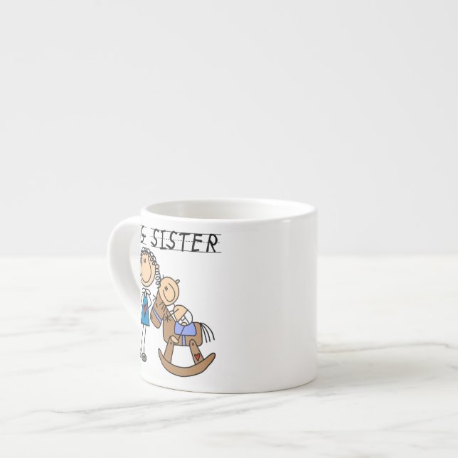 Big Sister mit Baby Brother Geschenken Espressotasse (Vorderseite Links)