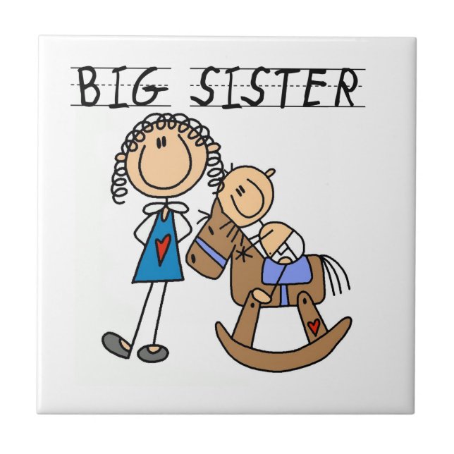 Big Sister mit Baby Brother Geschenken Fliese (Vorderseite)