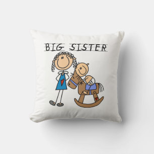 Big Sister mit Baby Brother Geschenken Kissen