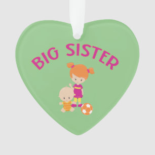 Big Sister mit Baby Brother Herz Weihnachtsbaum Ornament