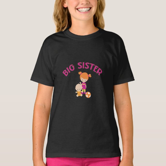 Big Sister mit Baby Brother Proud Sister T - Shirt (Vorderseite)