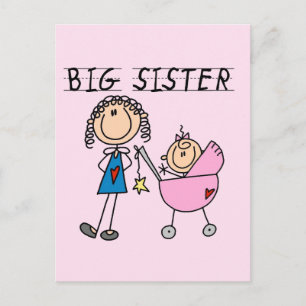 Big Sister mit Little Sis Tshirts Postkarte