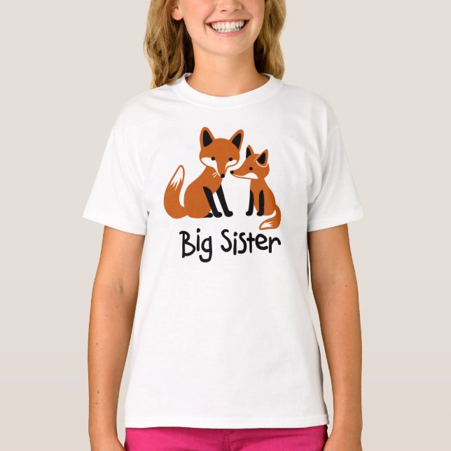 Big Sister - Mod Fox-T - Shirt für Familienankündi (Vorderseite)