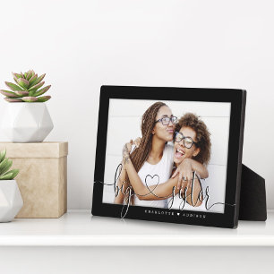 Big Sister Modern Minimal Black Matboard Foto Fotoplatte