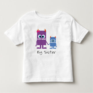 "big sister" Monster Geschwister blau lila Kleinkind T-shirt