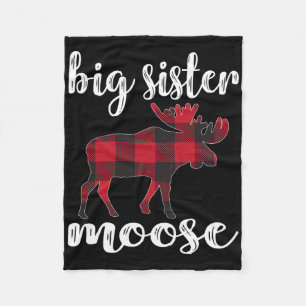 Big Sister Moose Matching Familienweihnachtskleidu Fleecedecke