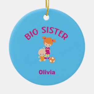 Big Sister Name mit Baby Brother Year Custom Keramik Ornament