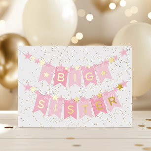 Big Sister New Baby Foil Card Folien Feiertagskarte