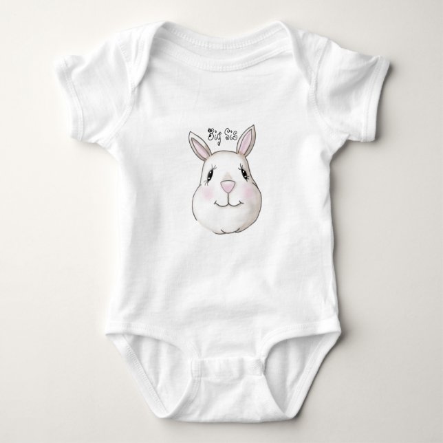 Big Sister Niedlich Bunny Rabbit Baby Strampler (Vorderseite)