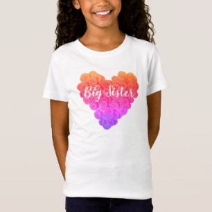 Big Sister Niedlich schöner Text Rosa Lila Herz T-Shirt