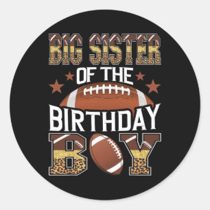 Big Sister of the Birthday Boy Baller Gam Runder Aufkleber