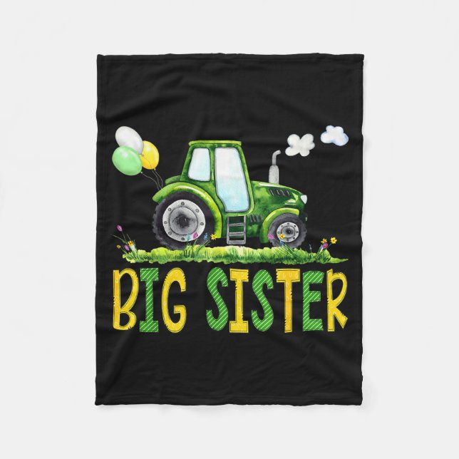 Big Sister Of The Birthday Boy Tractor Farm Truck  Fleecedecke (Vorderseite)
