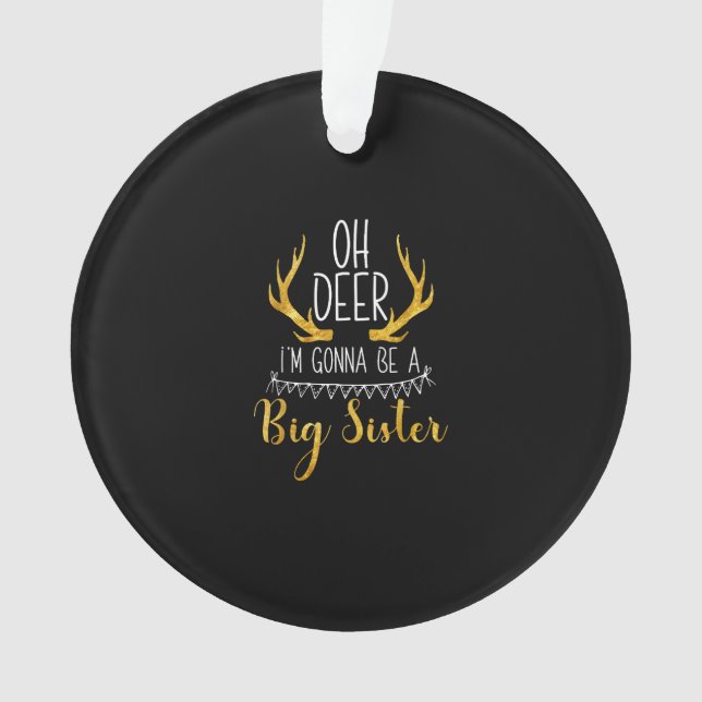 Big Sister Oh Deer Baby AnnouncemeAcrylic Ornament (Vorderseite)