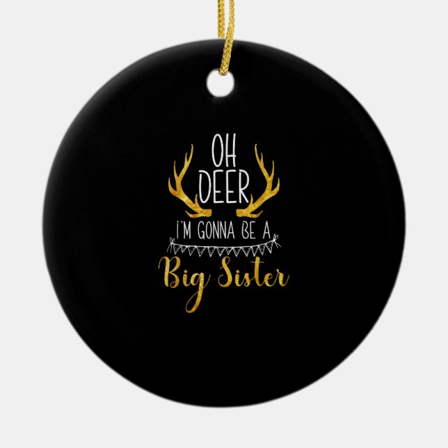 Big Sister Oh Deer Baby Announcement Cute Ornament (Vorne)