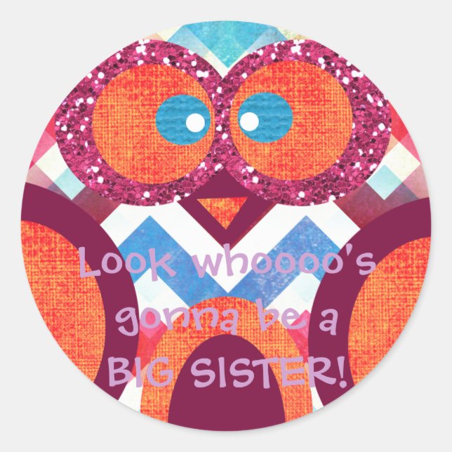 BIG SISTER Owl Aufkleber (Vorderseite)