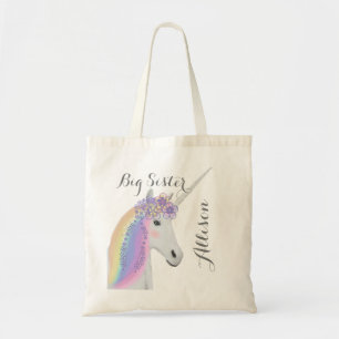 Big Sister Personalisiert Rainbow Unicorn Tragetasche