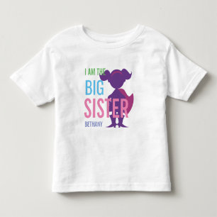 Big Sister Personalisiert Superhero Silhouette Gir Kleinkind T-shirt