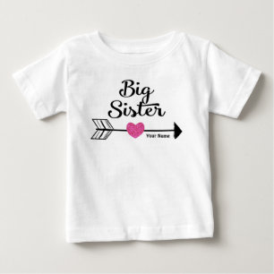 Big Sister Pink Arrow Personalisiertes Shirt