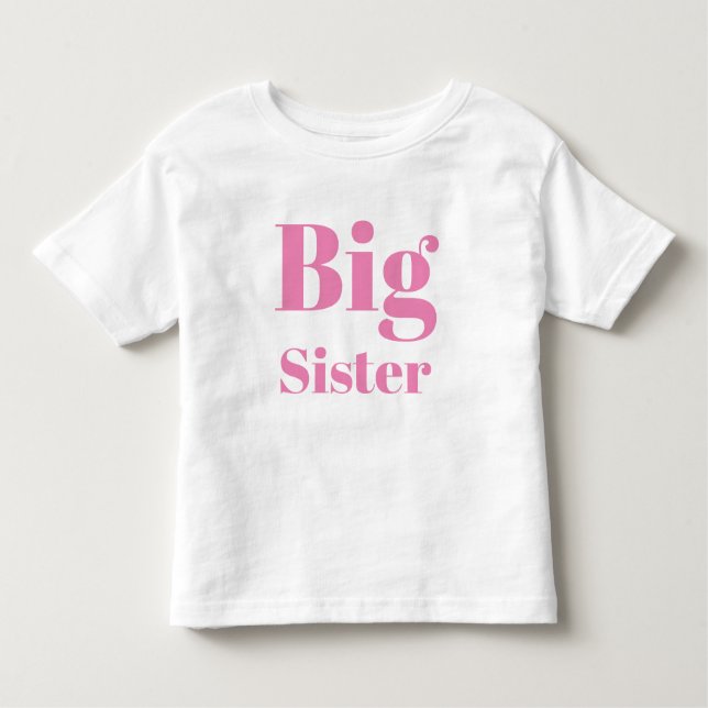 Big Sister Pink Briefe Mädchen T - Shirt (Vorderseite)