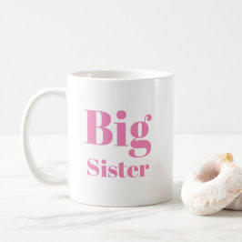 Big Sister Pink Briefe Mädchen weiß Kaffeetasse