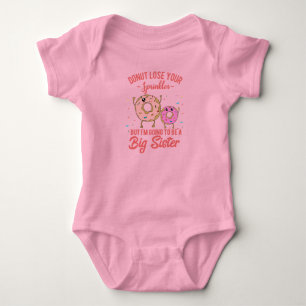 Big Sister Pink Donut Baby Ankündigung Strampler