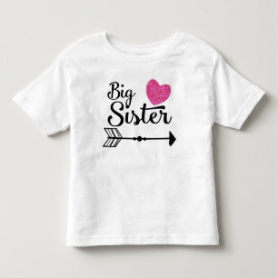 Big Sister Pink Heart Arrow Raglan Kleinkind T-shirt
