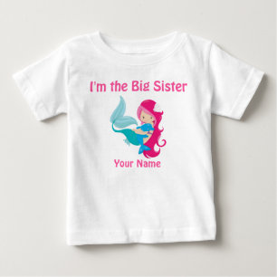 Big Sister Pink Mermaid Personalisiertes Shirt