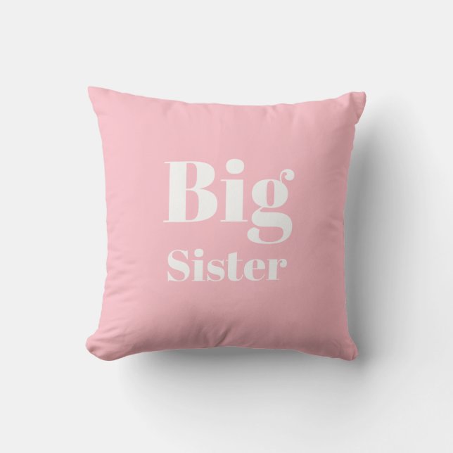 Big Sister Pink White Girl's Kissen (Vorderseite)