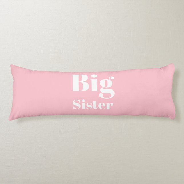 Big Sister Pink White Girl's Seitenschläferkissen (Vorderseite)