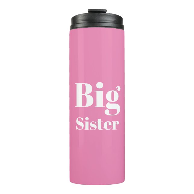 Big Sister Pink White Girl's Thermosbecher (Vorderseite)