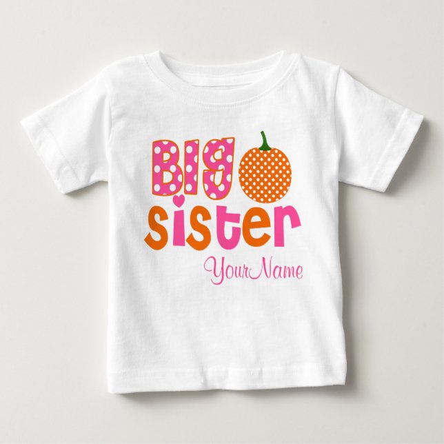 Big Sister Pumpkin Personalisiertes Shirt (Vorderseite)
