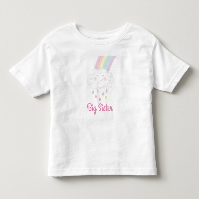 Big Sister Rainbow Kleinkind T-shirt (Vorderseite)