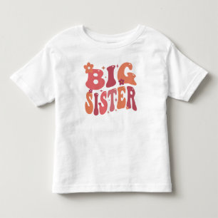 Big Sister Retro Fall Groovy Kleinkind T-shirt