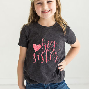 Big Sister rosa Glitzer drucken Baby T-shirt