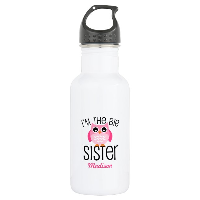 Big Sister Rosa Ohr Personalisiert Trinkflasche (Vorderseite)