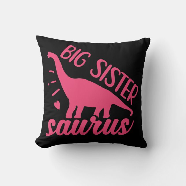 Big Sister Saurus in Pink Kissen (Vorderseite)