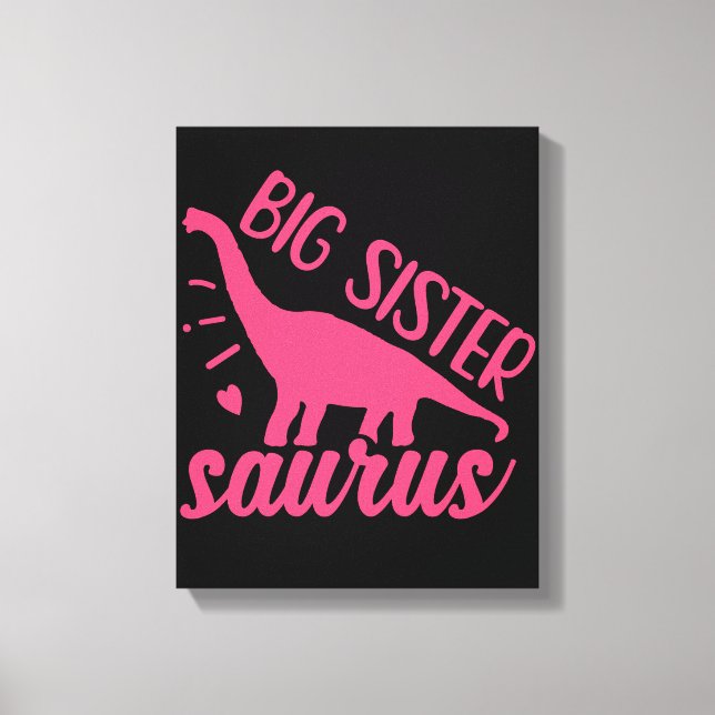 Big Sister Saurus in Pink Leinwanddruck (Vorderseite)