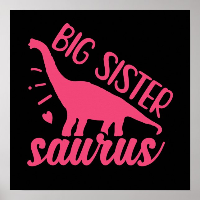 Big Sister Saurus in Pink Poster (Vorne)