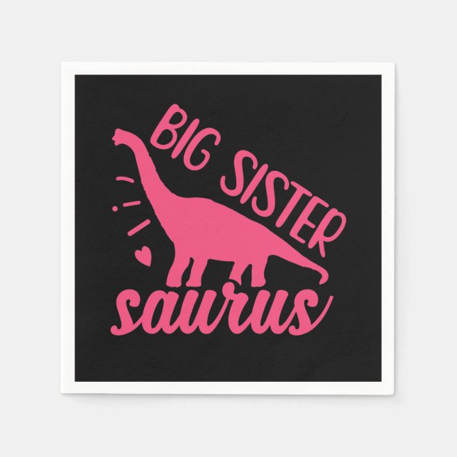 Big Sister Saurus in Pink Serviette (Vorderseite)