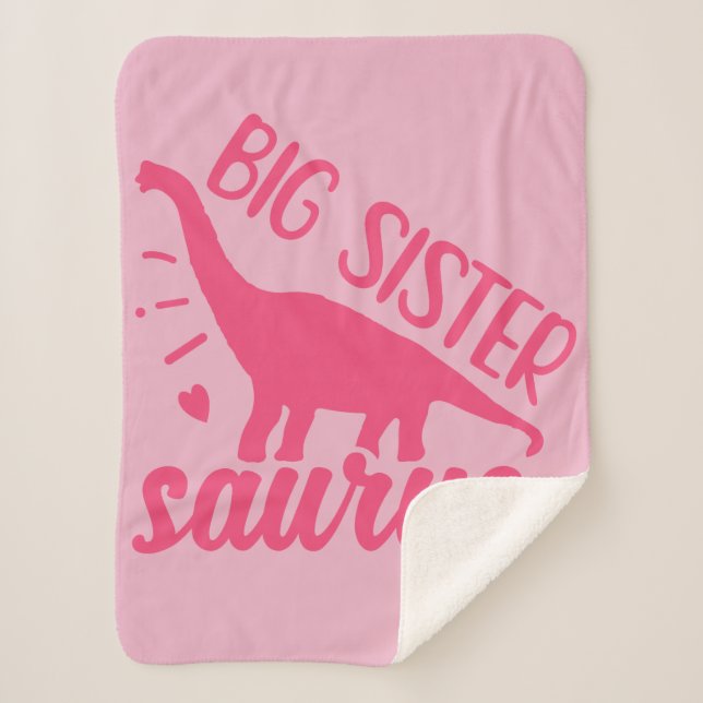 Big Sister Saurus in Pink Sherpadecke (Vorderseite)
