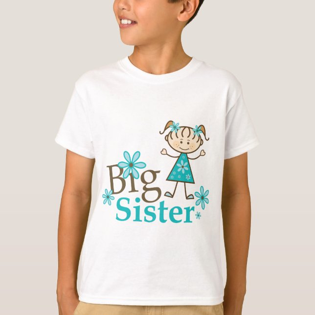 Big Sister Strichmännchen T-Shirt (Vorderseite)