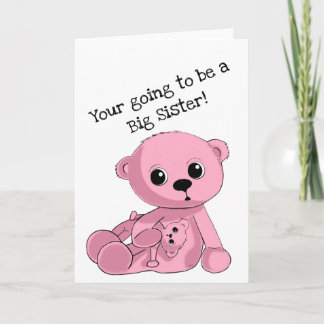 Big Sister Teddy Bear Personalisierte Grußkarte Karte
