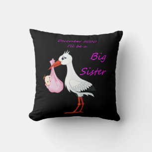 Big Sister Throw Pillow Baby Stork Dezember 2020 Kissen