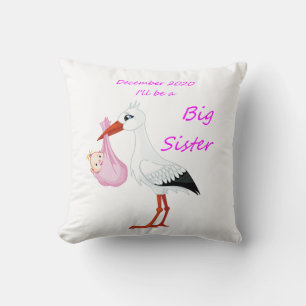 Big Sister Throw Pillow Baby Stork Dezember 2020 Kissen