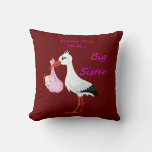 Big Sister Throw Pillow Baby Stork Oktober 2020 Kissen