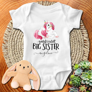 Big Sister Unicorn Baby Strampler