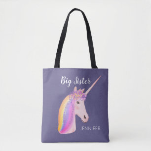 Big Sister Unicorn Regenbogen Lila Personalisiert
