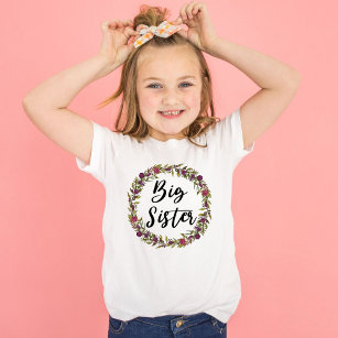 Big Sister Violet Blume Wreath Kleinkind T-shirt