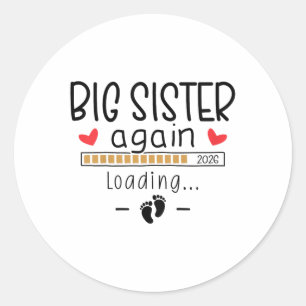 Big Sister Wieder 2026 Baby 3 Schwangerschaft Ankü Runder Aufkleber