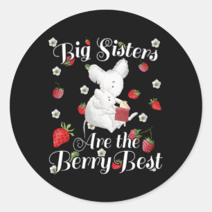 Big Sisters Berry Best - Mouse Strawberry Pub Runder Aufkleber